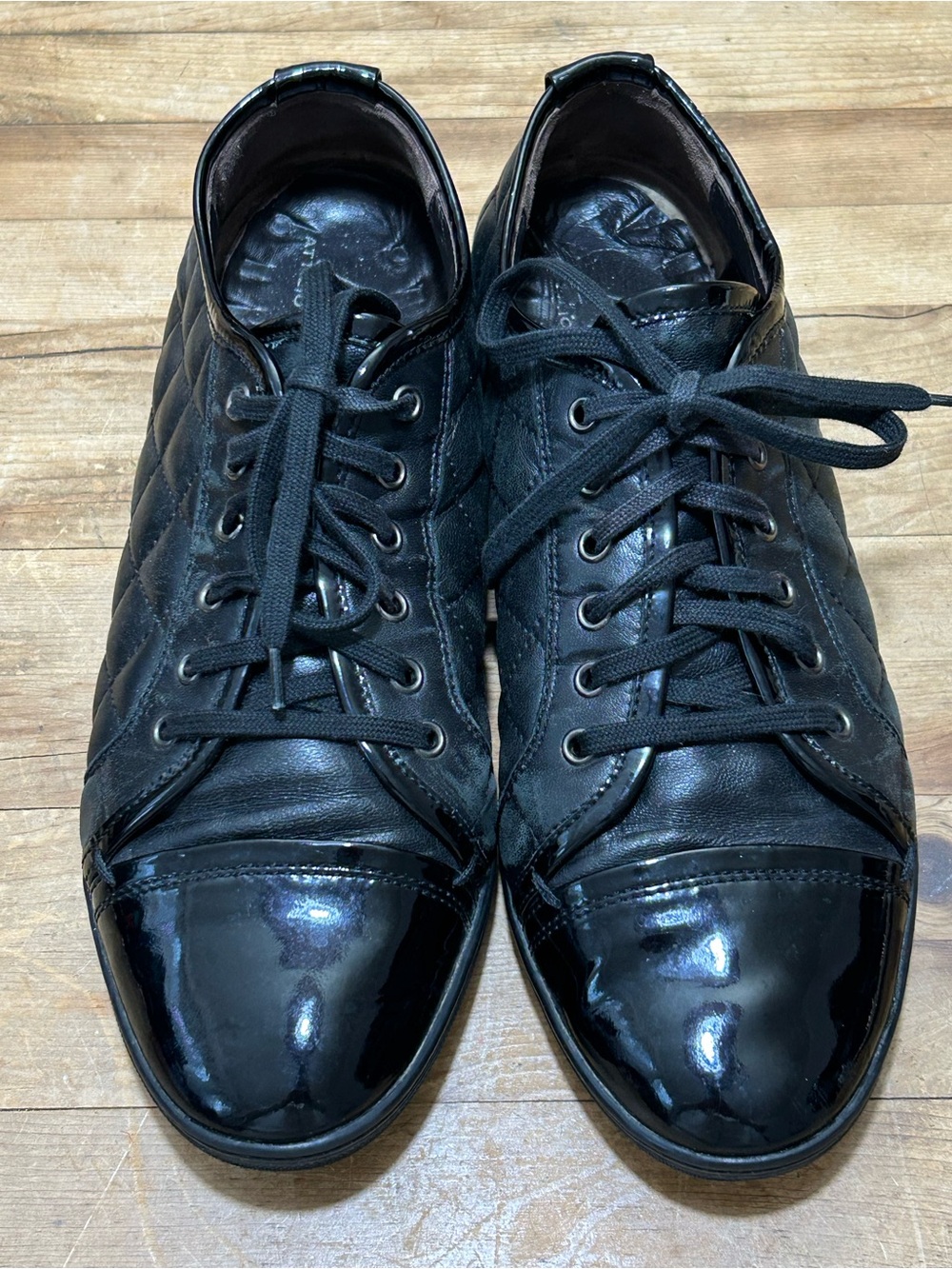 Womens AGL Lace Up Quilted Leather Sneakers